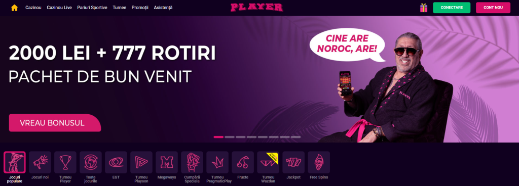 Player Casino main page