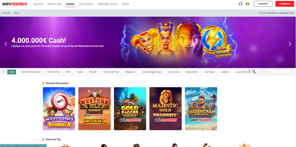Winmasters Casino main page