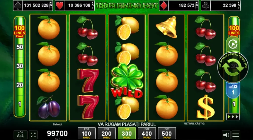 100 Burning Hot la Luck Casino