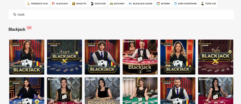 Blackjack în Stanleybet casino