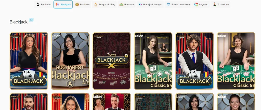 Opțiuni de blackjack 